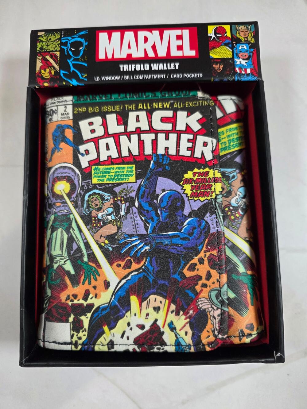 Black Panther Comic cover Marvel Trifold Wallet